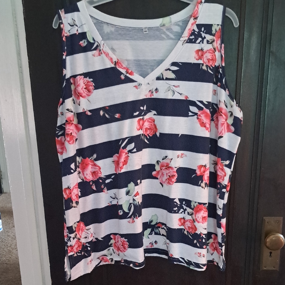 Floral Striped Women's Top